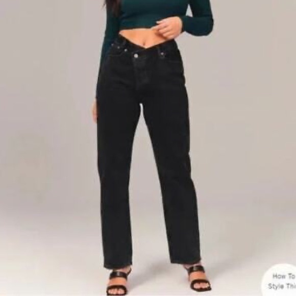 Abercrombie Curve Love Dad High Rise Jeans - black - Picture 3 of 5